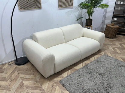 !Showroommodel! Witte/Crème Bouclé Stoffen 2.5-Zits Zetel
