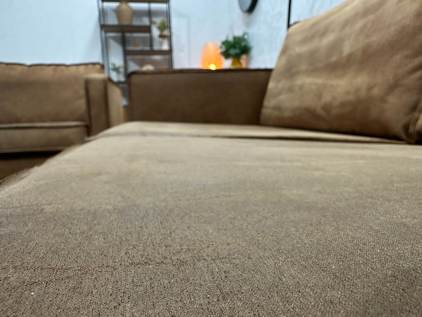 Be Pure Cognac Bruine Suede Stoffen Zetels Set ~ Losse Kussens Met Afneembare Hoezen