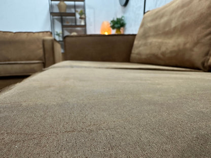 Be Pure Cognac Bruine Suede Stoffen Zetels Set ~ Losse Kussens Met Afneembare Hoezen