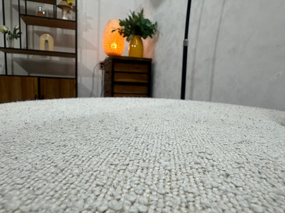 Witte Bouclé Stoffen Hoekzetel ~ Vaste Kussens
