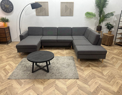 Antraciet U Zetel ~ Losse Rugkussens Met Afneembare Hoezen