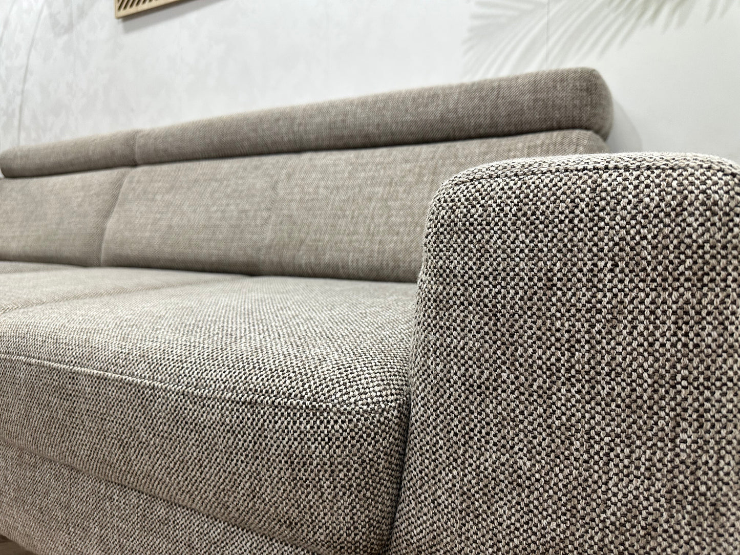 Beige Stoffen Hoekzetel ~ Verstelbare Arm/Hoofdsteunen