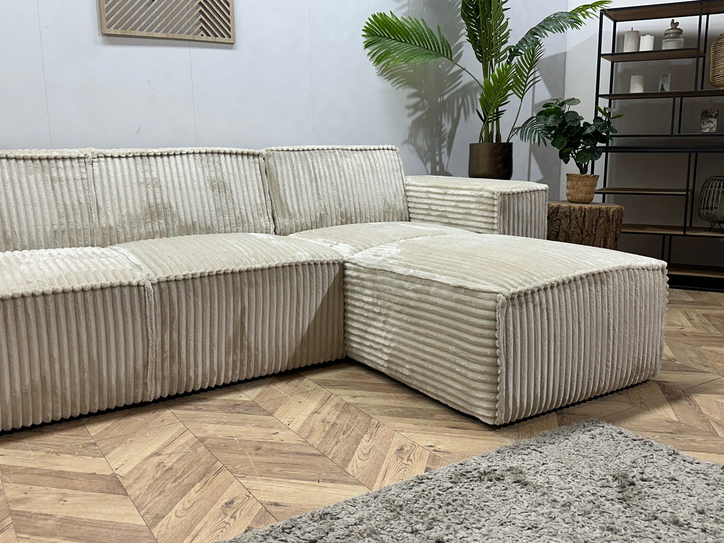!Showroomodel! Witte Ribstof U Zetel