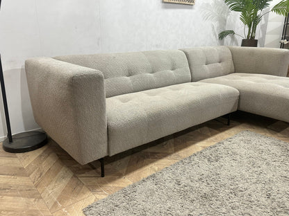 BySidde Beige/Grijze Bouclé Stoffen Hoekzetel ~