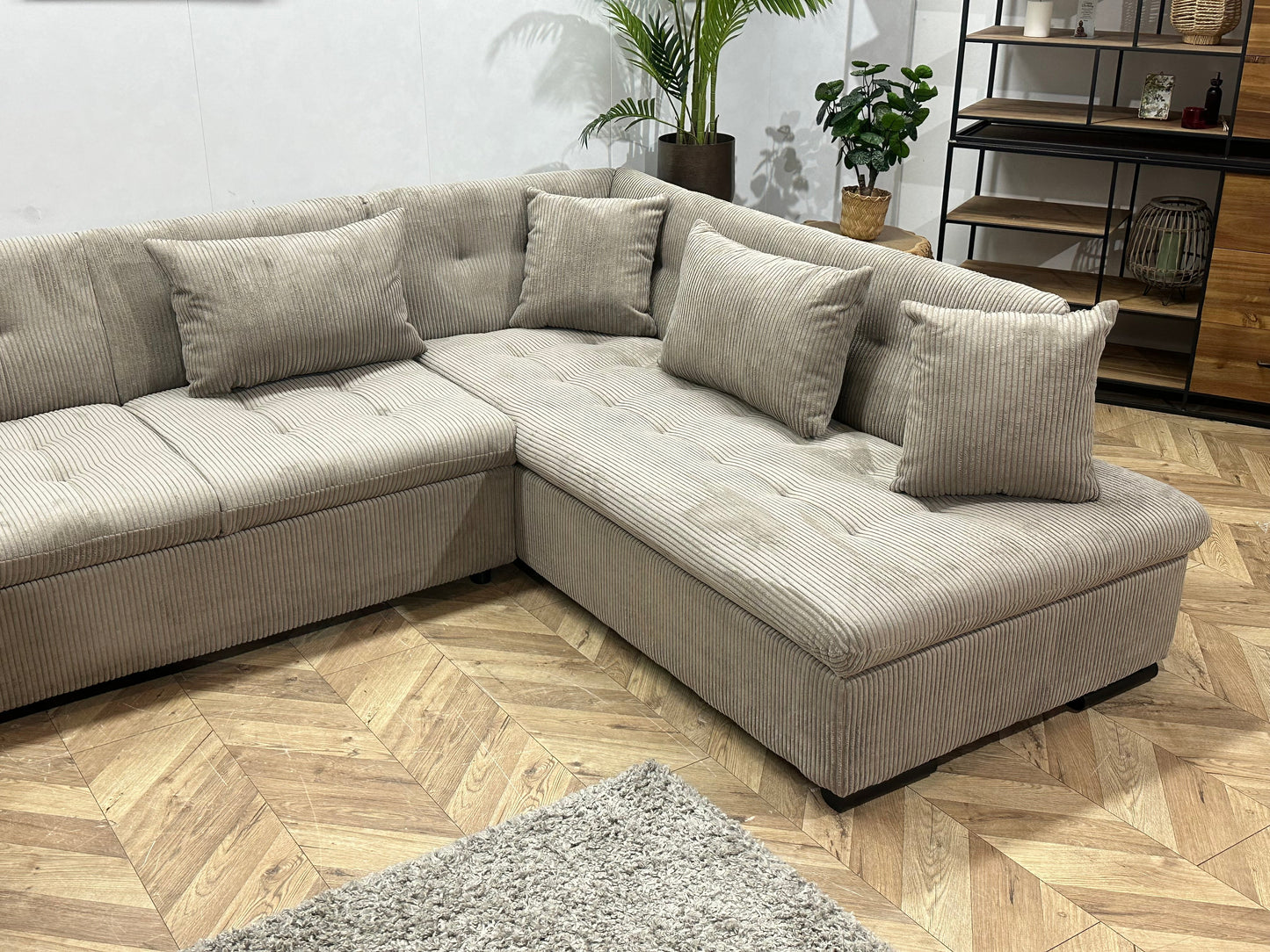 !Showroommodel! Licht Bruine Ribstof U Zetel