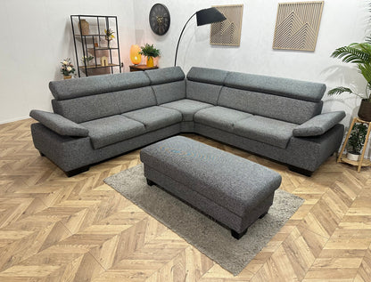 Grijze Hoekzetel Inc Hocker ~ Verstelbare Arm/Hoofdsteunen