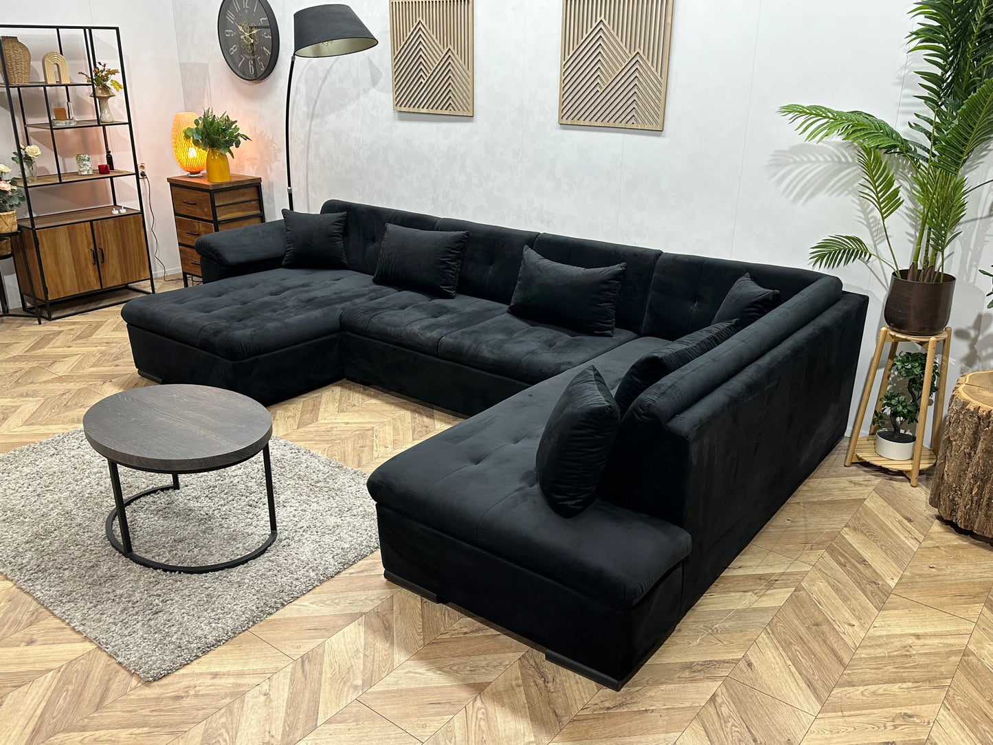 !Showroommodel! Zwarte Velvet U Zetel