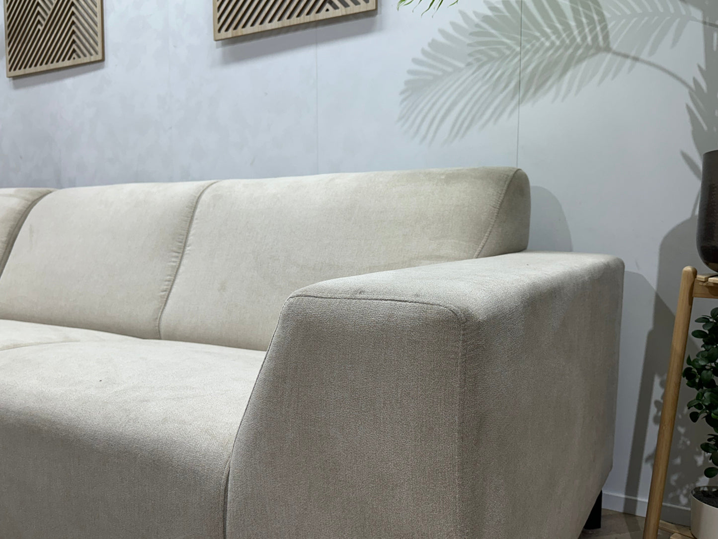 !Showroommodel! Crème Suède Stoffen Hoekzetel