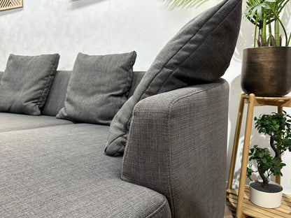 Lamonta Antraciet Design U Zetel Inc Hocker ~ Losse Rugkussens Met Afneembare Hoezen