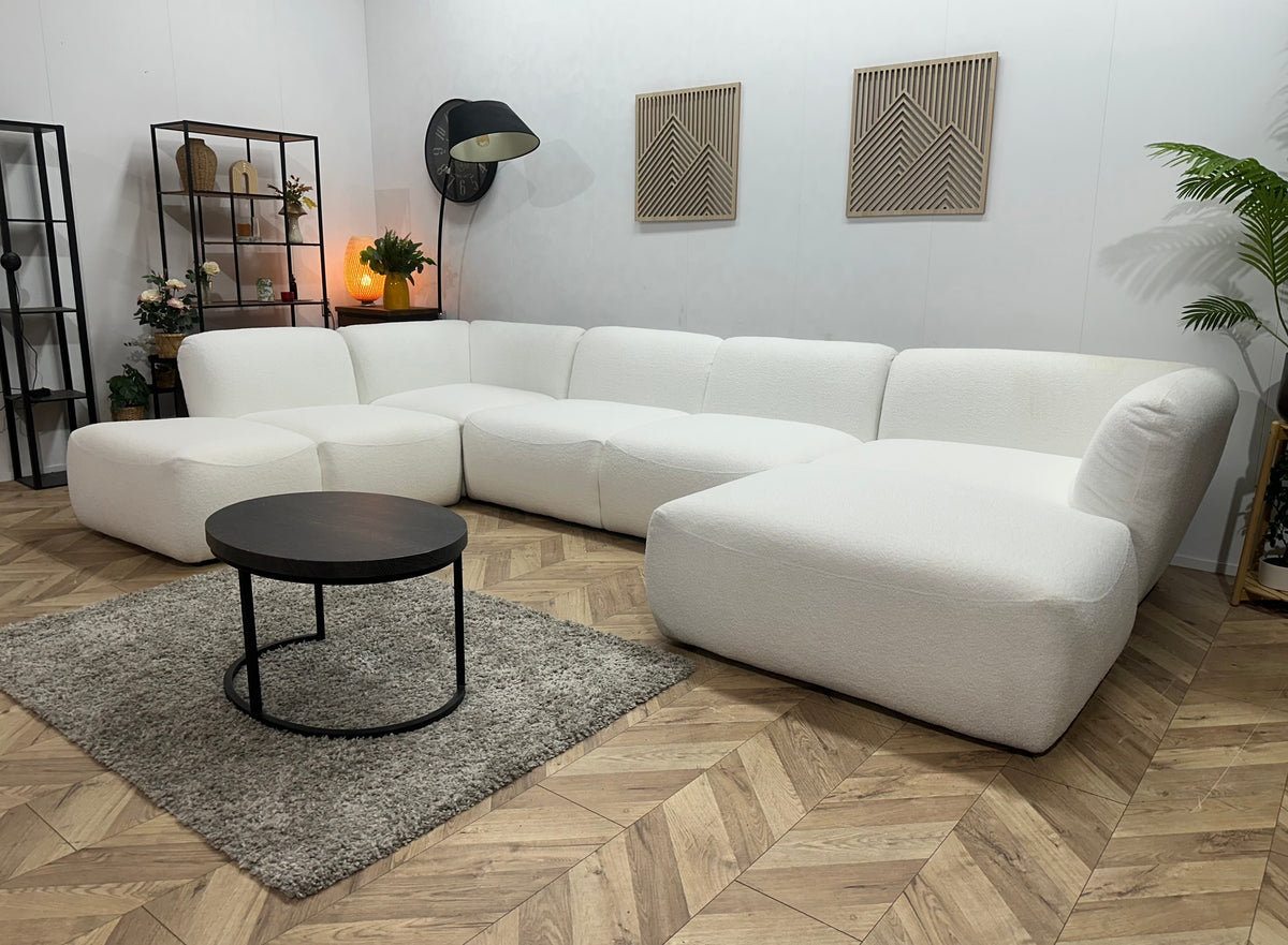 !Showroommodel! Witte Bouclé U Zetel