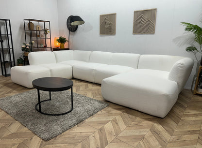 !Showroommodel! Witte Bouclé U Zetel