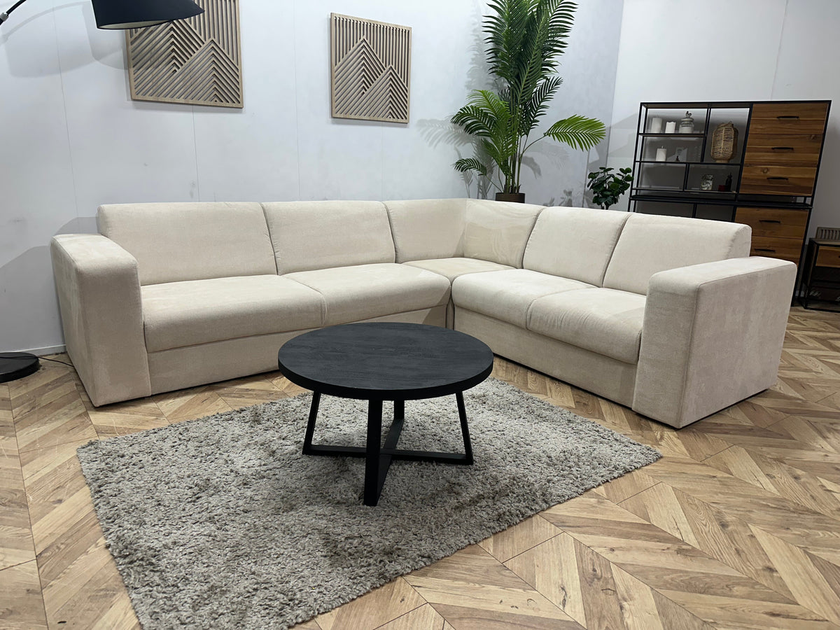 !Showroommodel! Crème Suède Stoffen Hoekzetel