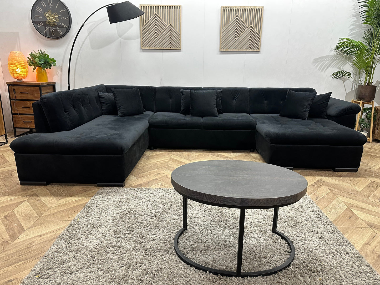 !Showroommodel! Zwarte Velvet U Zetel
