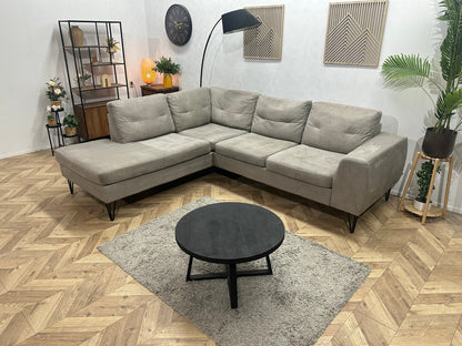 Xooon Beige/Grijze Suede Stoffen Hoekzetel ~ Inruilvoordeel