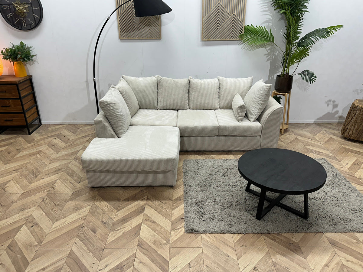 !Showroommodel! Witte Ribstof Hoekzetel