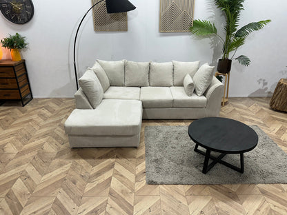 !Showroommodel! Witte Ribstof Hoekzetel