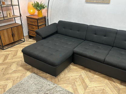 !Showroommodel! Zwarte Stoffen/Lederen U Zetel