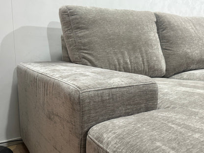 Grijze Velvet U Zetel ~ Losse Rugkussens Met Afneembare Hoezen