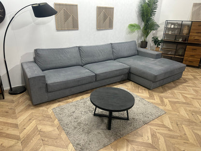 Room108 Grijze Ruime Velvet Hoekzetel ~ Nieuwstaat
