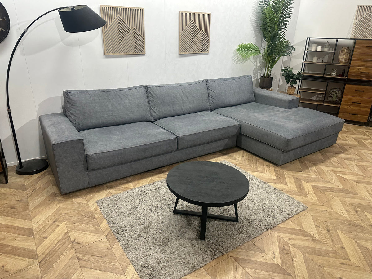 Room108 Grijze Ruime Velvet Hoekzetel ~ Nieuwstaat