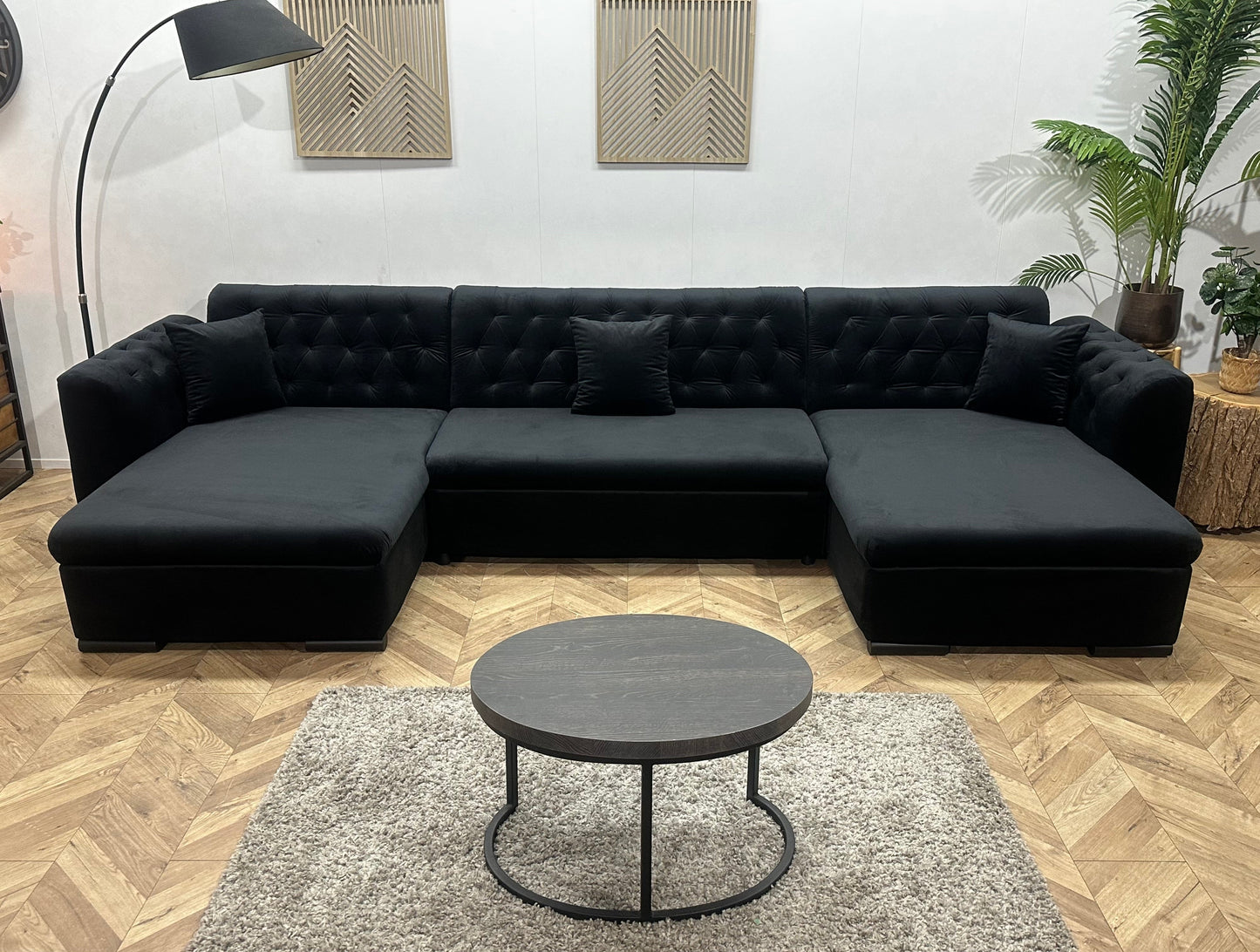 !Showroommodel! Zwarte Velvet U Zetel