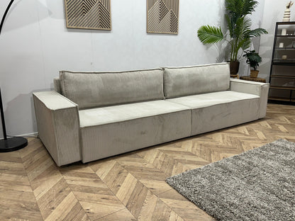 !Showroommodel! Witte Ribstof 4-Zits  Zetel