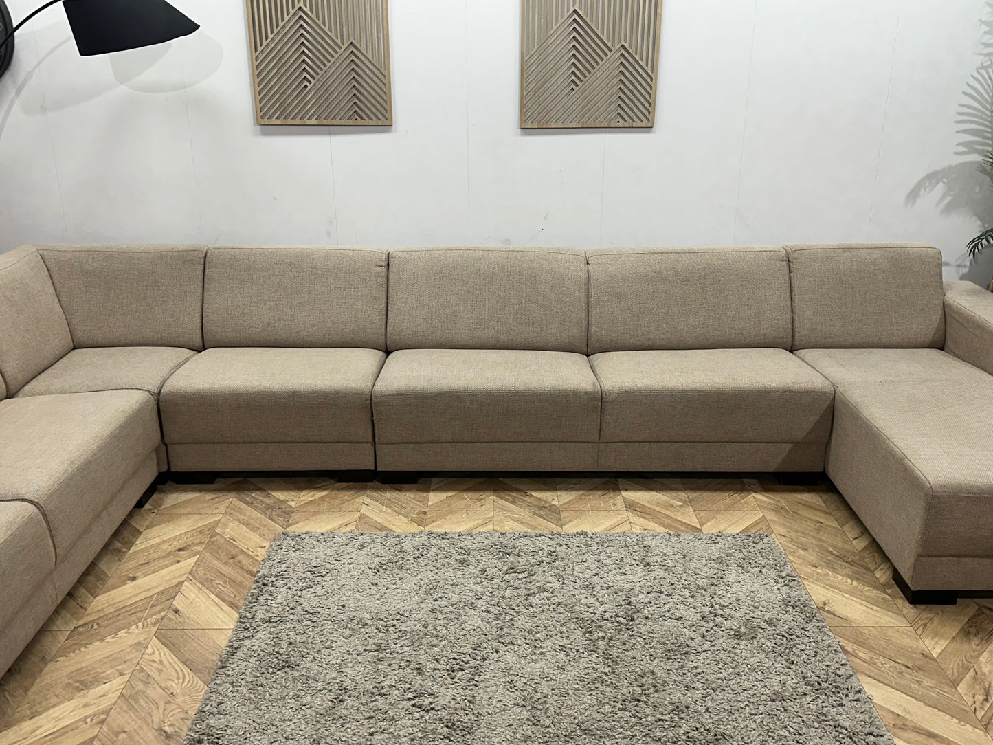 Beige Ruime U Zetel ~ Vaste Kussens