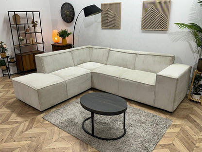 !Showroommodel! Witte/Crème Ribstof Hoekzetel
