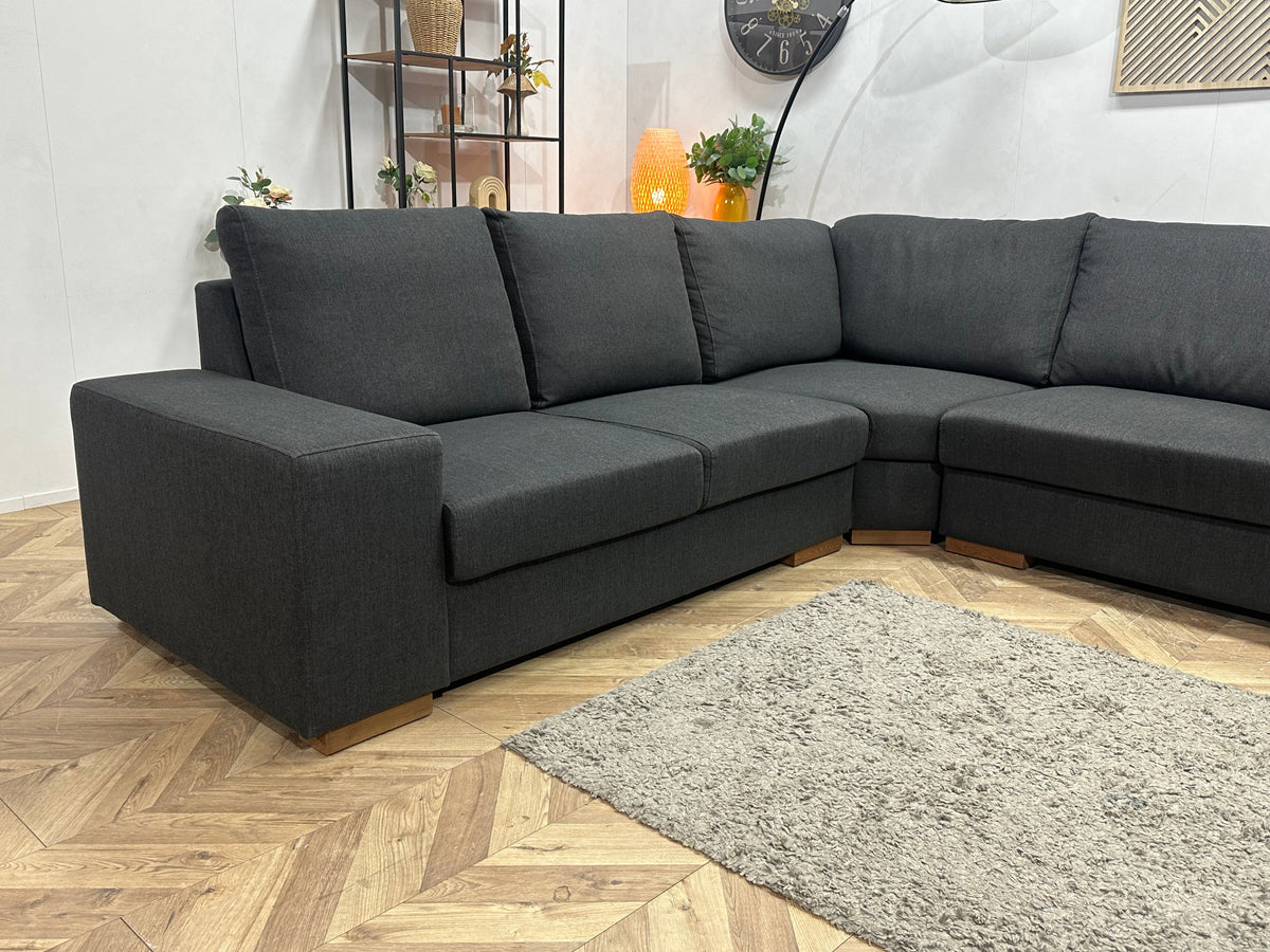 Antraciet U Zetel ~ Losse Rugkussens Met Afneembare Hoezen