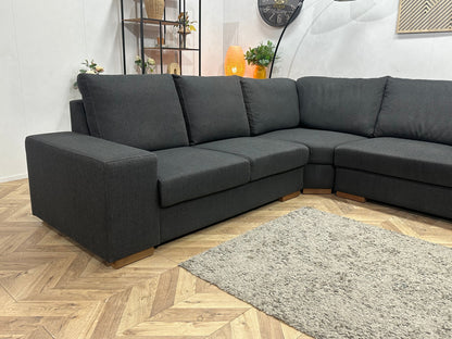 Antraciet U Zetel ~ Losse Rugkussens Met Afneembare Hoezen