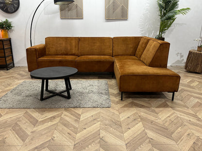 Cognac Bruine Velvet Hoekzetel ~ Vaste Kussens