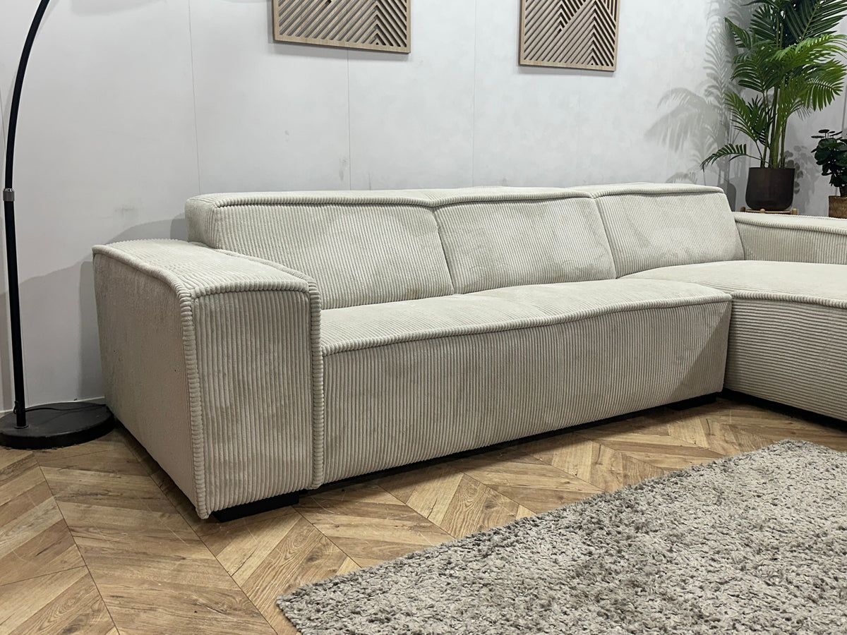 !Showroommodel! Witte Ribstof Hoekzetel