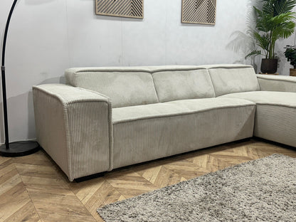 !Showroommodel! Witte Ribstof Hoekzetel