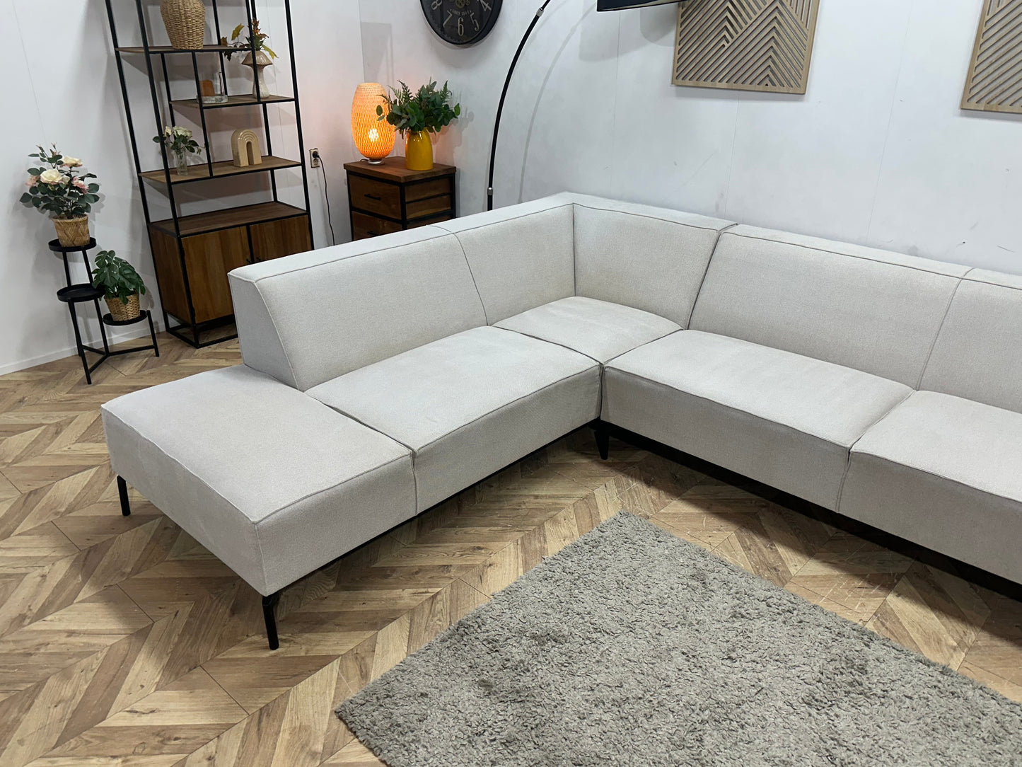 By Sidde Licht Grijze Hoekzetel Inc Hocker ~ Vaste Kussens