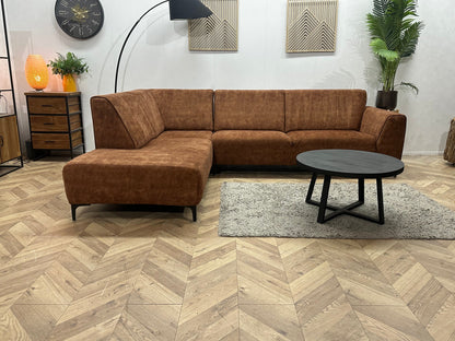 Cognac Bruine Velvet Hoekzetel ~ Vaste Kussens