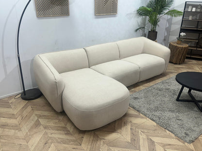 !Showroommodel! Crème Chenille Stoffen Hoekzetel