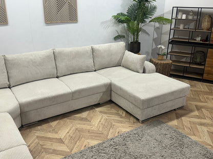 !Showroommodel! Witte/Crème Ribstof U Zetel