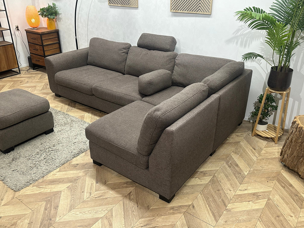 Taupe Hoekzetel ~ Losse Kussens Met Afneembare Hoezen