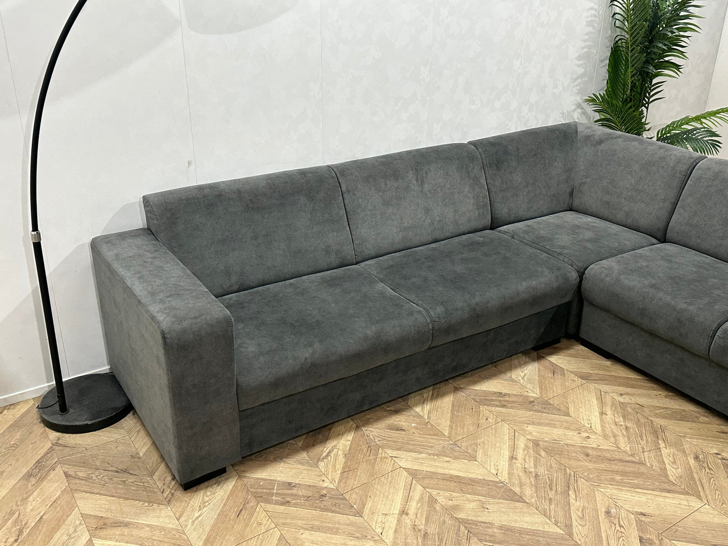 !Showroommodel! Antraciet Velvet Hoekzetel
