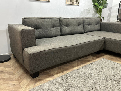 Antraciet Hoekzetel Inc Hocker ~ Losse Rugkussens Met Afneembare Hoezen