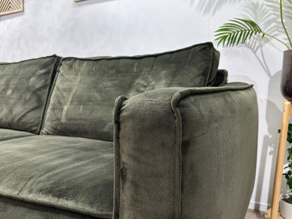 Groene Velvet Zetels Set ~ Losse Rugkussens Met Afneembare Hoezen