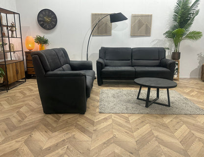 Antraciet Suède Stoffen Zetels Set ~ Vaste Kussens