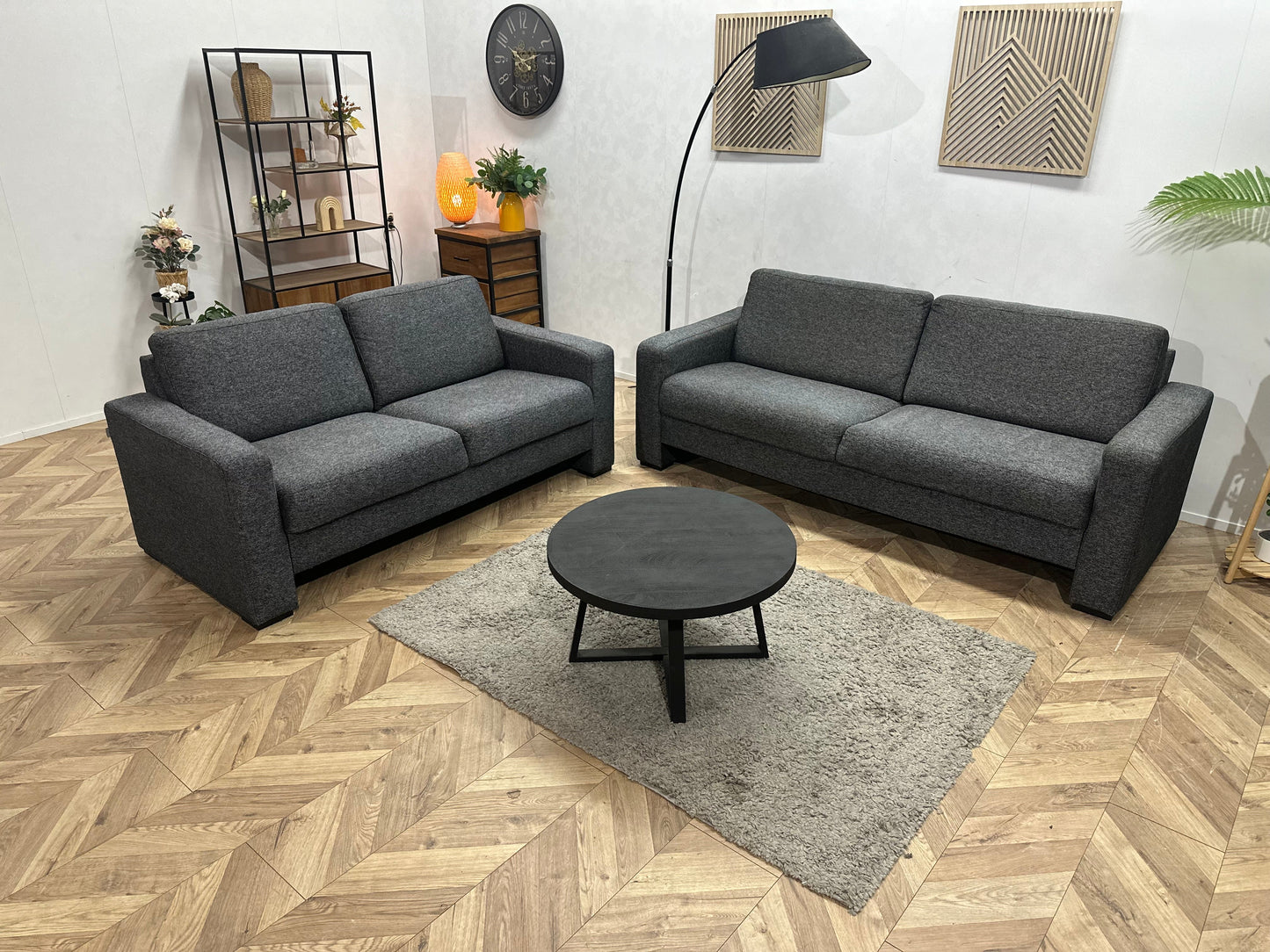 Antraciet Zetels Set ~ Vaste Kussens