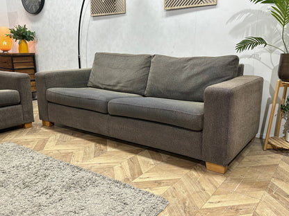 Grijze/Bruine 2.5-Zits Zetel Inc Fauteuils ~ Losse Kussens Met Afneembare Hoezen