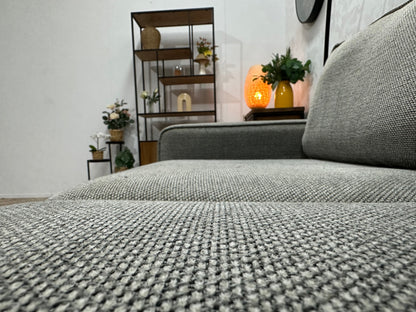 Grijze 2.5-Zits Zetel Inc Tafel ~ Losse Kussens Met Afneembare Hoezen