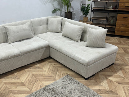 !Showroommodel! Witte Ribstof U Zetel