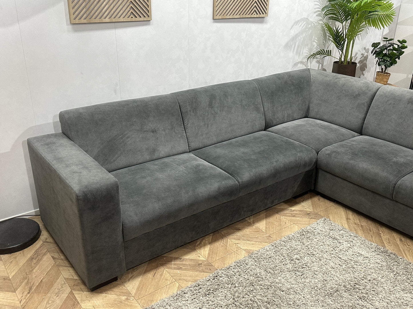 !Showroommodel! Antraciet Velvet Hoekzetel