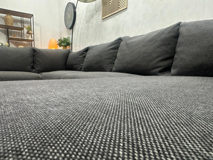 Antraciet U Zetel ~ Losse Rugkussens Met Afneembare Hoezen