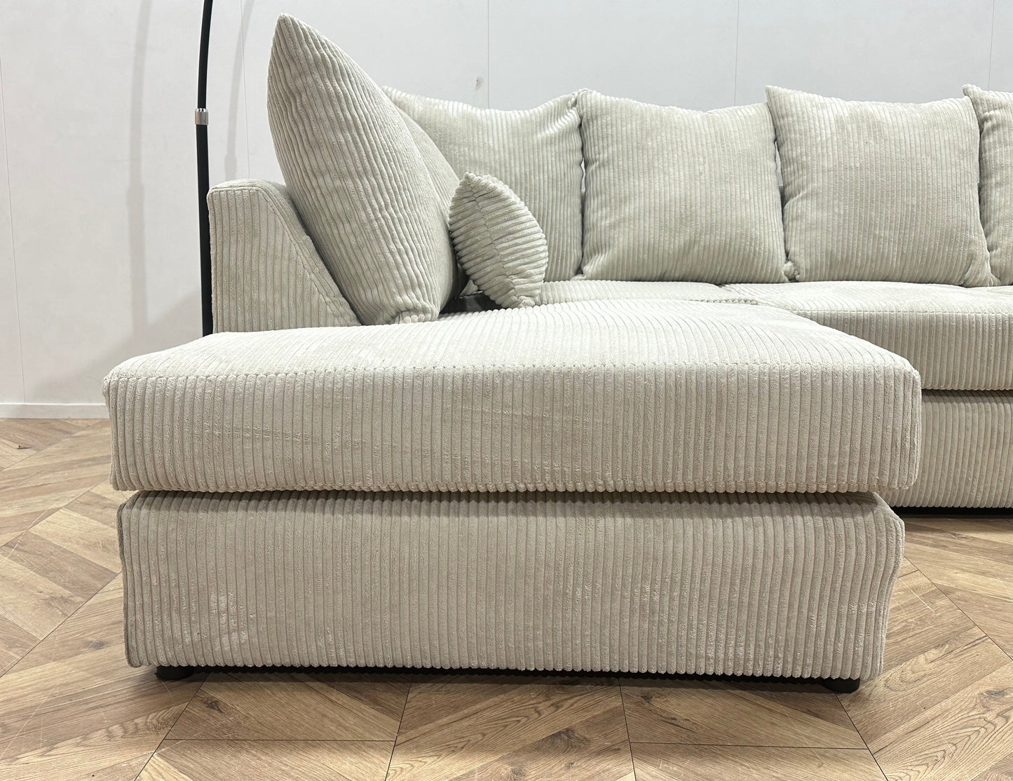 !Showroommodel! Witte/Crème Ribstof Hoekzetel