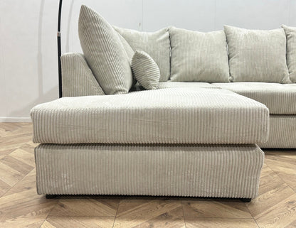 !Showroommodel! Witte/Crème Ribstof Hoekzetel